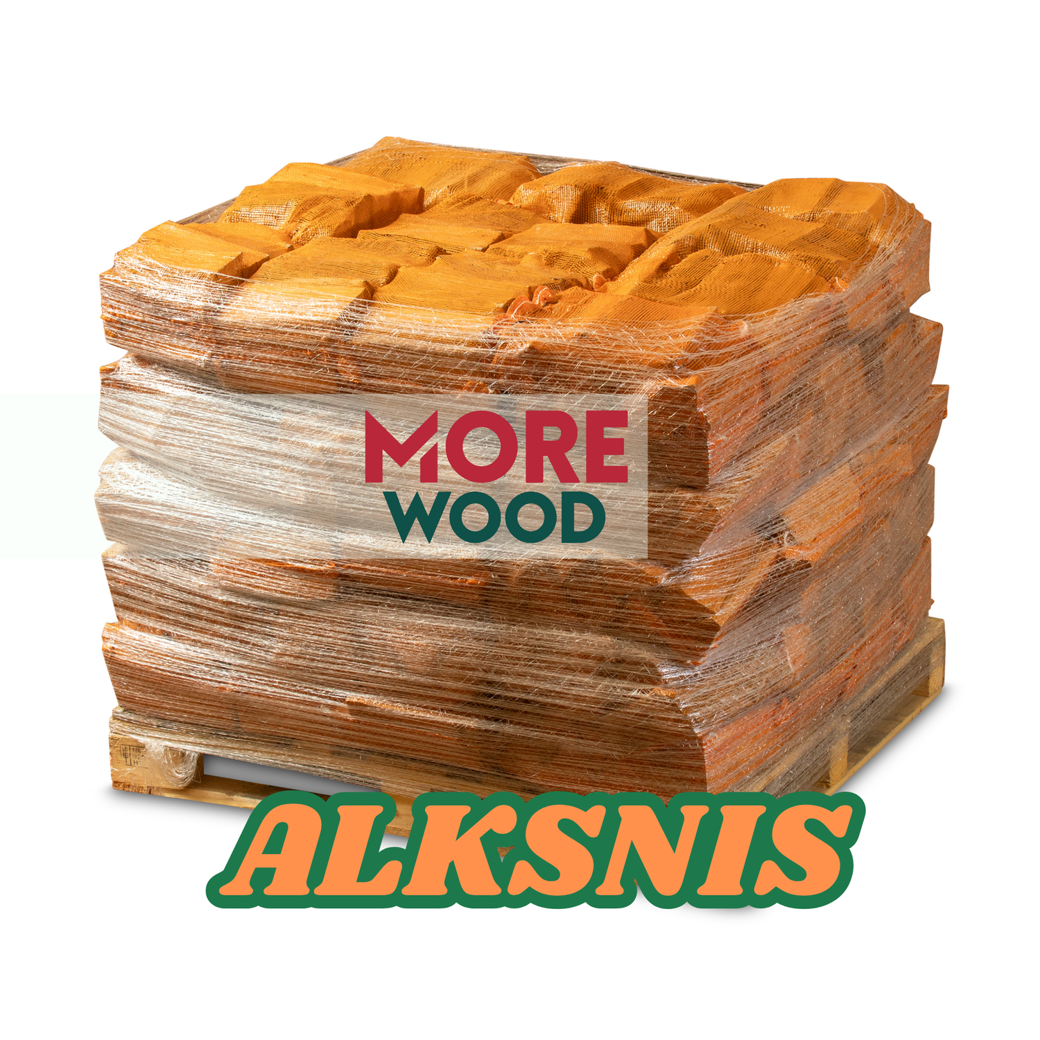Dried ALDER Firewood in Net Bags - 64 x 25L Bags on a Pallet