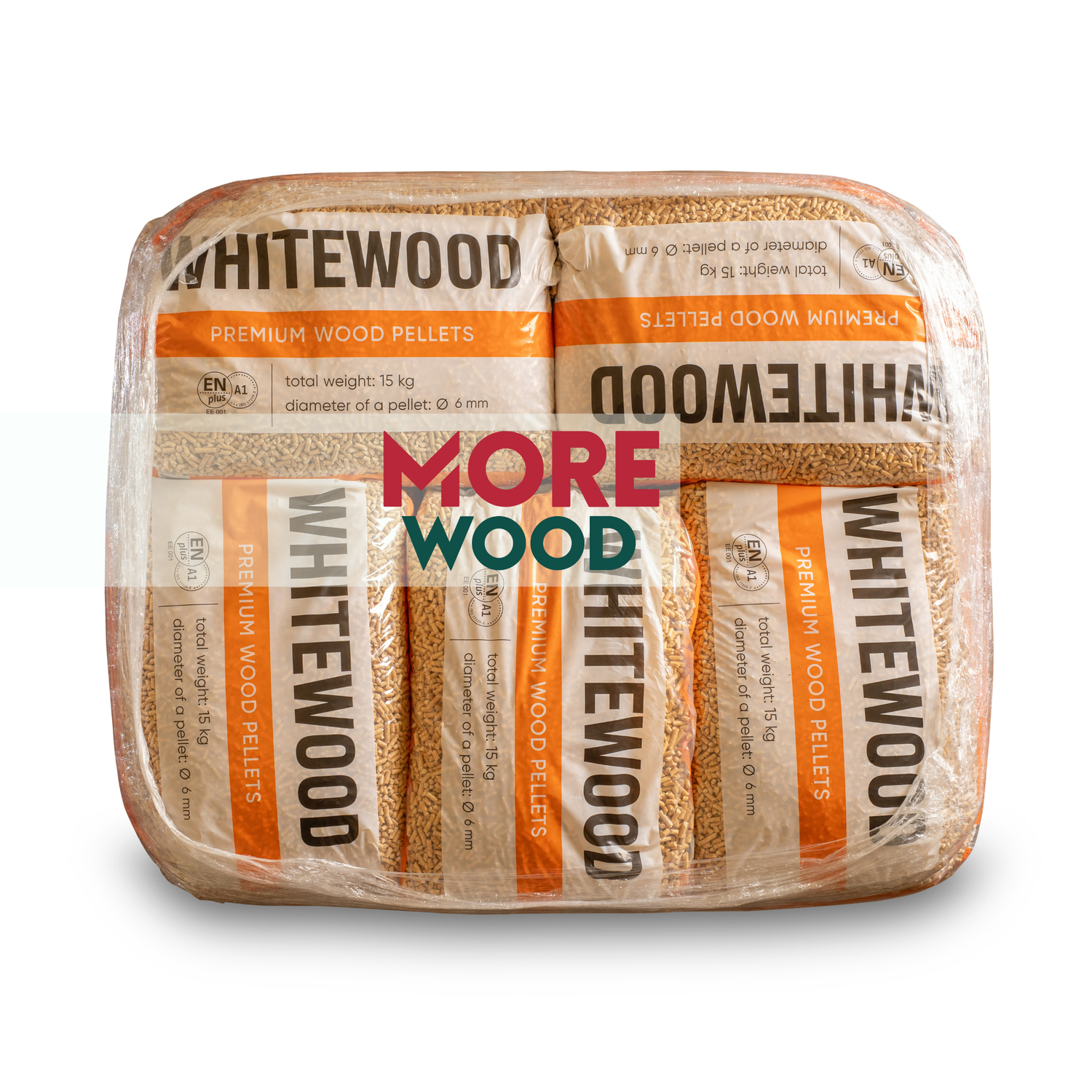 Premium Wood Pellets for Heating - 70 x 15kg Bags (ENplus A1, 6mm)