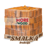 Palete ar 64 smalkās frakcijas malkas tīkla maisiem pa 25 L