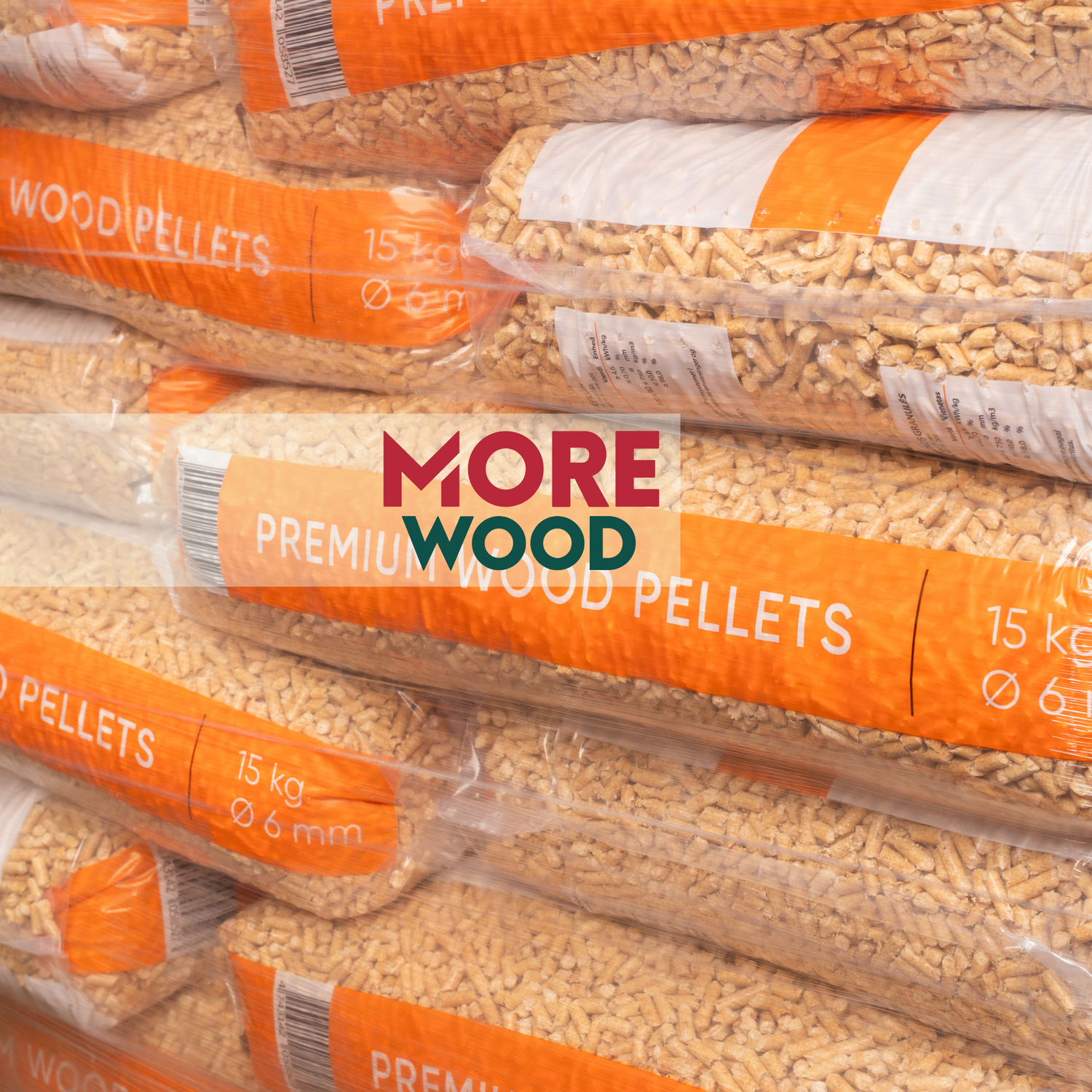 Premium Wood Pellets for Heating - 70 x 15kg Bags (ENplus A1, 6mm)